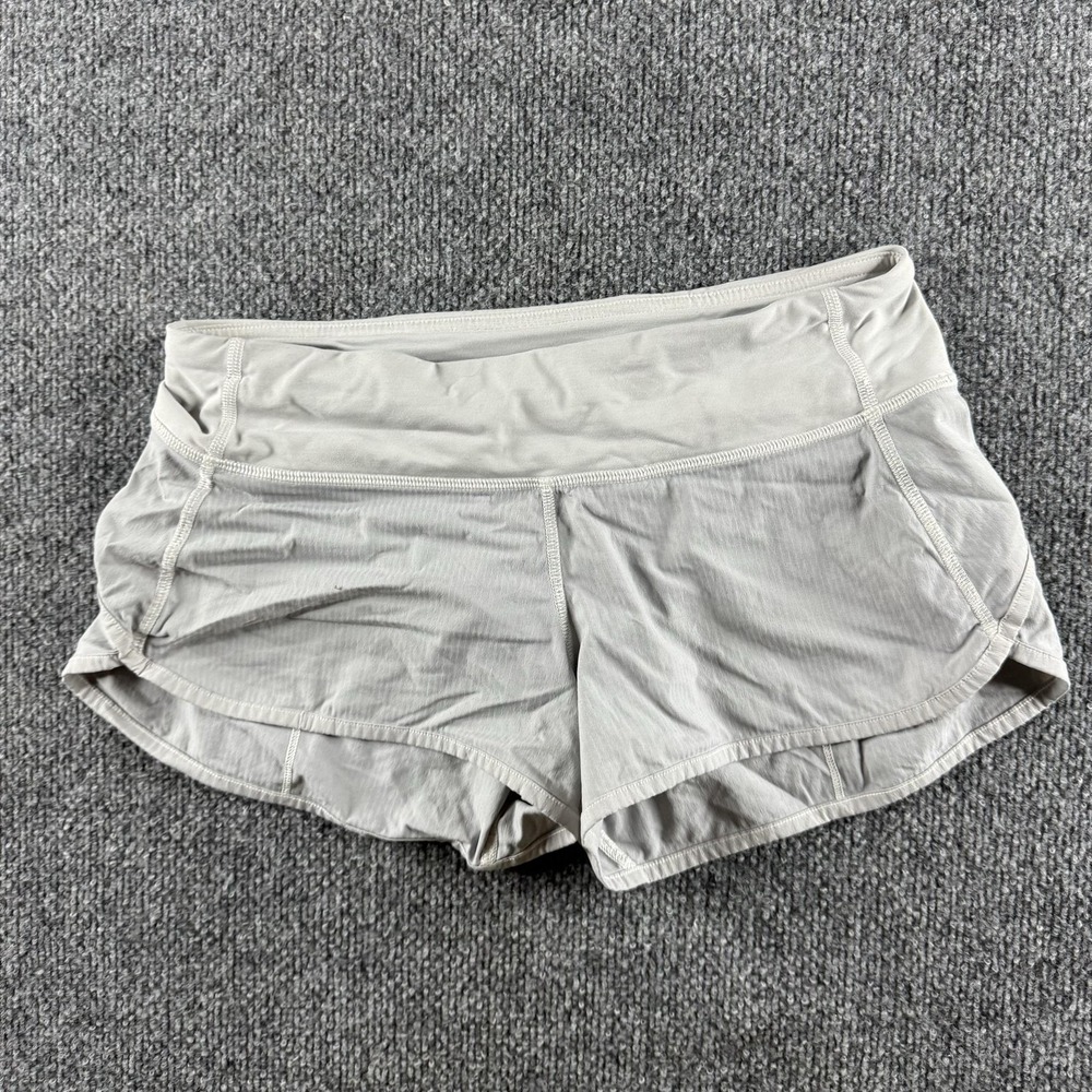 Lululemon Shorts Womens 4 Gray Running Elastic Waist Pockets Gym Training